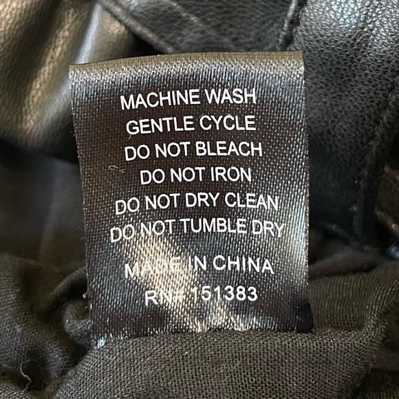 Current Air Faux Leather High Rise Tie Waist Cropped Trouser Pant Black Medium - Picture 16 of 16